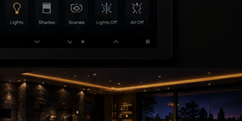 Luxury media room lighting scene controlled by smart home automation