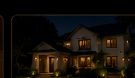 Away scene with exterior home lighting for security