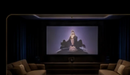 Movie Night lighting scene with dim lights and home theater lighting
