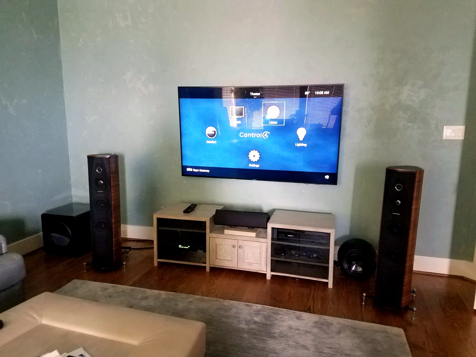 Media room smart home service in Houston for Control4 audio video lighting and automation